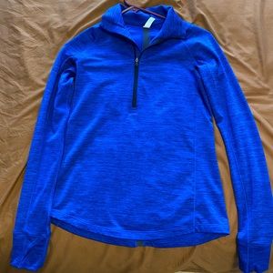 Small, royal blue under armour cold gear half zip